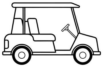 Golf Buggy Line Art Graphic