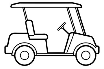 Golf Buggy Line Art Graphic