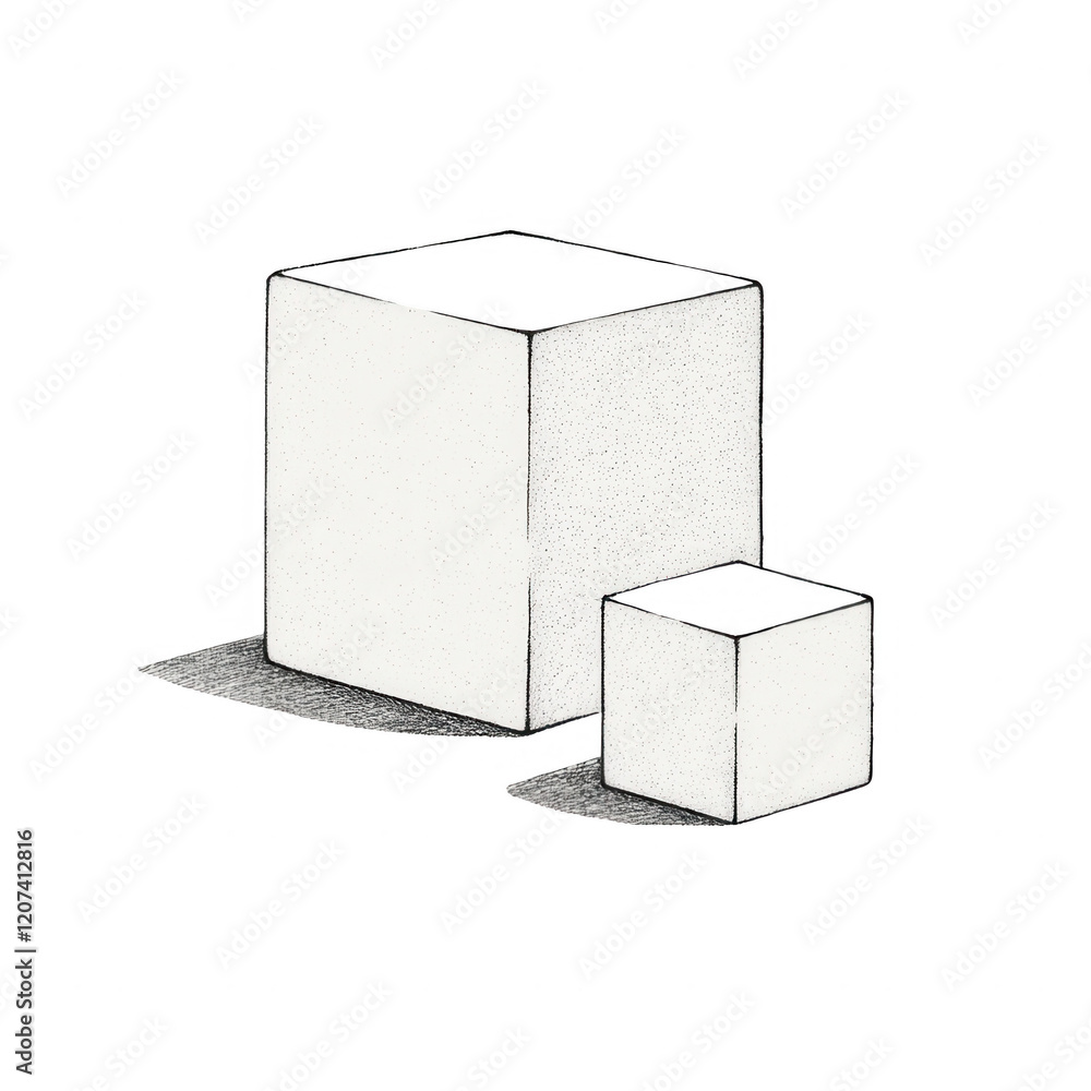 Poster minimalist cubes in black and white design for modern graphics and illustrations., isolated on a tra