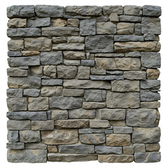 Fototapeta premium Detailed Stone Wall Texture with Rough Finish, Isolated
