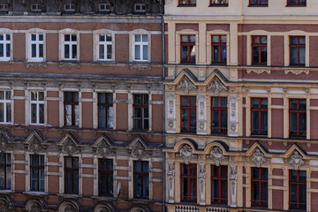 Naklejka premium Facades of old houses in Wroclaw, Poland