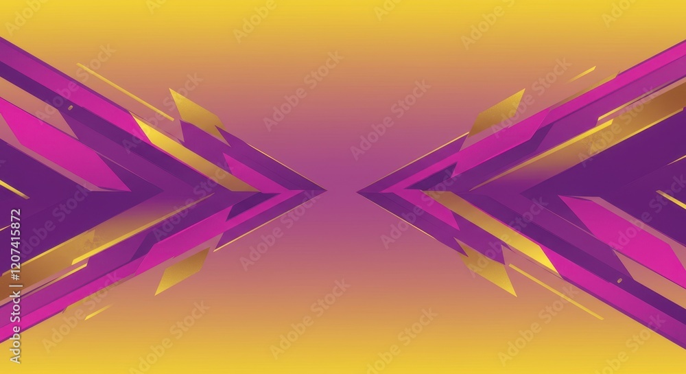 Poster vibrant abstract composition with geometric shapes and gradient background