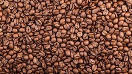 Fototapeta premium A close-up view of various roasted coffee beans, showcasing their rich brown color and texture.