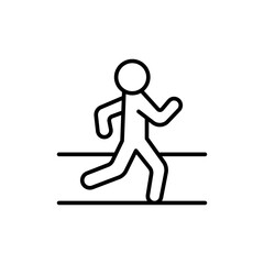 Running outline icons, minimalist vector illustration ,simple transparent graphic element .Isolated on white background