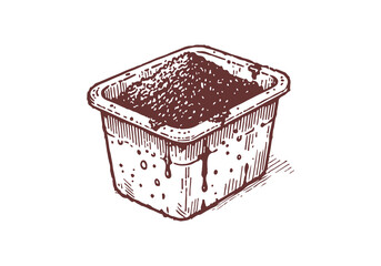 Coffee Ground Waste Hand Drawn Sketch Illustration Vector Isolated