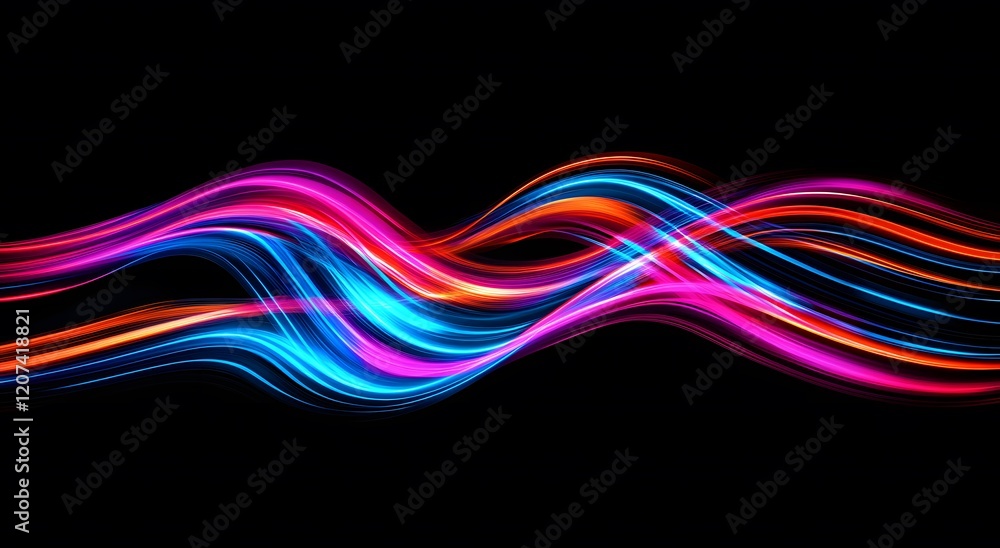 Poster representing the fast data transfer speeds in digital fiber optic network technology, which creates 