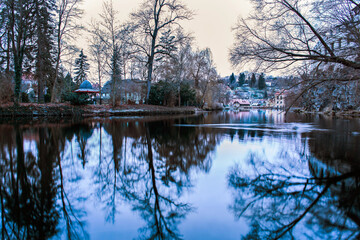 Fototapeta premium Český Krumlov city winter view