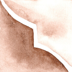 Watercolor Azulejos Tile in Mocha tones