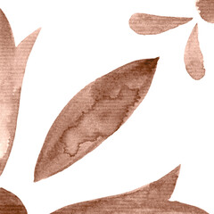 Watercolor Azulejos Tile in Mocha tones