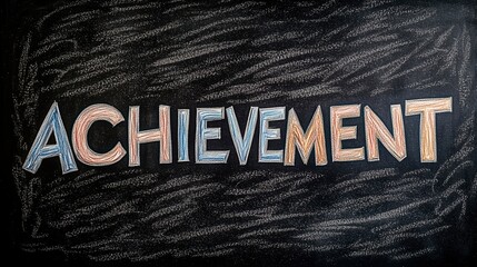 Chalkboard displaying the word achievement