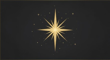 Golden starburst against dark background for holiday or event themes