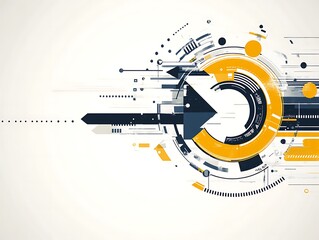Obraz premium Abstract Technological Design with Arrows and Circles