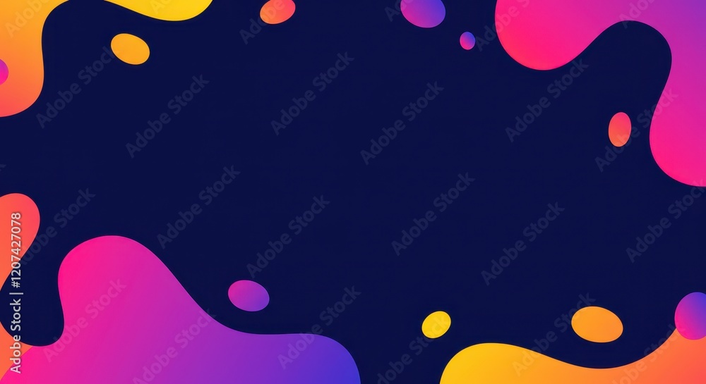 Poster vibrant abstract background with colorful liquid shapes and negative space