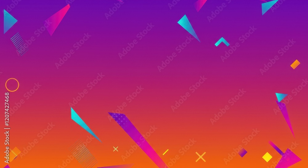 Poster colorful geometric abstract background with vibrant gradient and dynamic shapes