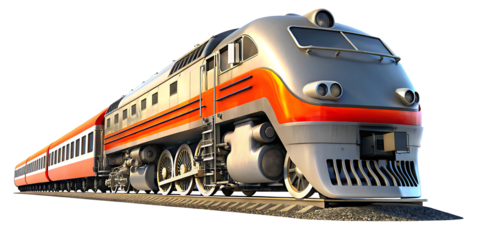 train illustration design concept 3d isolated on white background.AI GENERATED