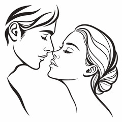 kiss Day vector silhouette black design white background