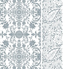 wedding card design, traditional paisley floral pattern , royal India	