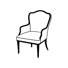 Chair vector silhouette white background 