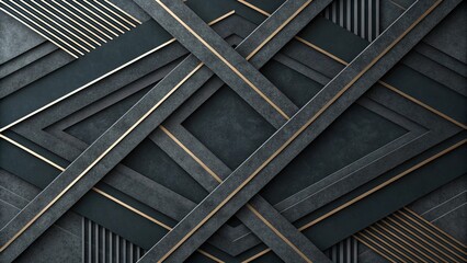 Obraz premium Black and gray abstract background presentation design powerpoint and business background, modern backdrop, corporate layout, dark theme, professional slide, gradient graphic, sleek template