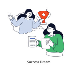 Success Dream Flat Style Design Vector illustration. Stock illustration