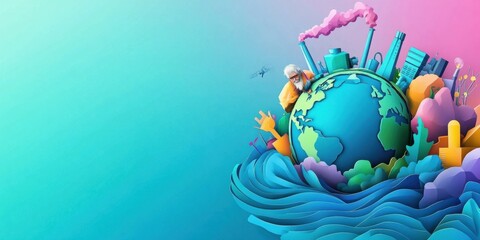 Protecting Our Planet: A Paper Art Depiction of Environmental Concerns and Sustainable Practices