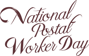 national postal worker day typography