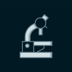 Line Microscope icon isolated on black background. Chemistry, pharmaceutical instrument, microbiology magnifying tool. Flat filled outline style with shadow. Vector