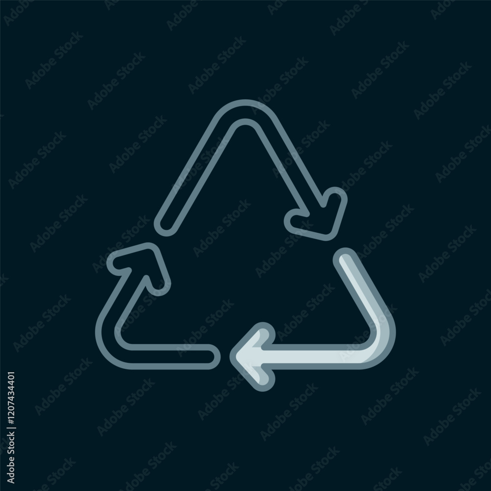 Poster line recycle symbol icon isolated on black background. circular arrow icon. environment recyclable g