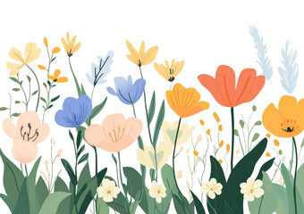PNG Various flowers in spring art illustration colorful.