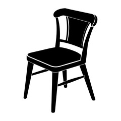 Chair vector silhouette white background 