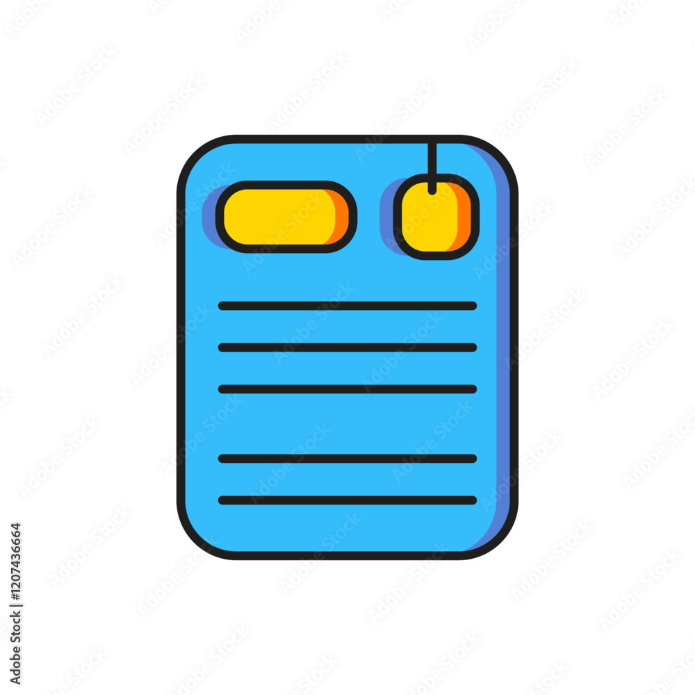 Poster color dossier folder icon isolated on white background. flat filled outline style with shadow. vecto