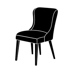 Chair vector silhouette white background 