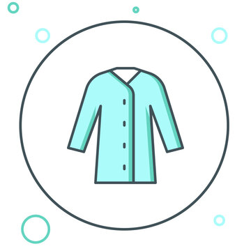 recommend clip art: Line Raincoat icon isolated on white background. Colorful outline concept. Vector