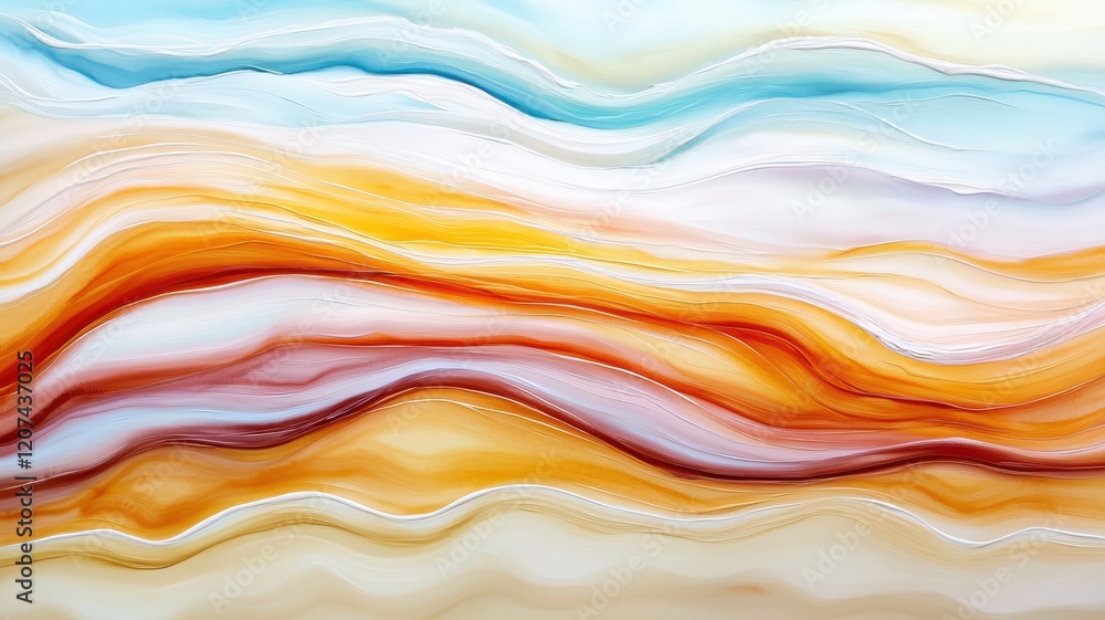 Poster colorful abstract paint swirls in vibrant patterns with fluid movement and texture