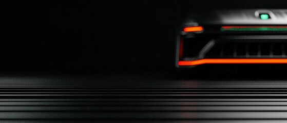 Futuristic Car  Dark Tech Background  Abstract 3D Render  Geometric Design