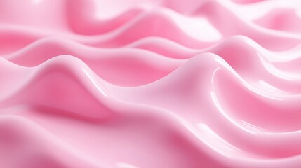Obraz premium Abstract Pink Cream Texture Soft Waves Smooth Surface Cosmetic Background