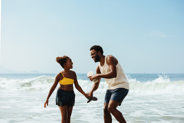 Father and daughter enjoying a joyful day at the beach