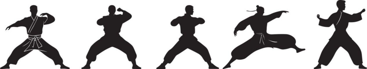 Silhouette of a kung fu master vector silhouette