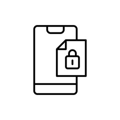 File security outline icons, minimalist vector illustration ,simple transparent graphic element .Isolated on white background