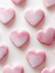 Obraz premium Valentine's Day Seamless Pattern with Pink and White 3D Heart Shape.