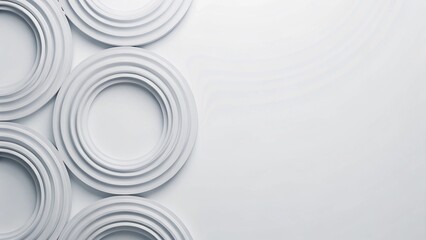 Obraz premium Clean circles abstract background. Circular texture concept for business design. Modern geometric pattern. 3d rings render illustration. Stylish minimal layout, creative digital backdrop
