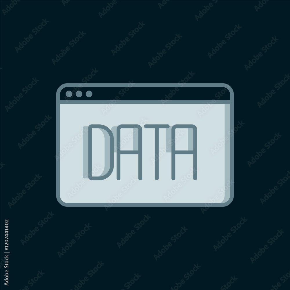 Poster line data analysis icon isolated on black background. business data analysis process, statistics. ch
