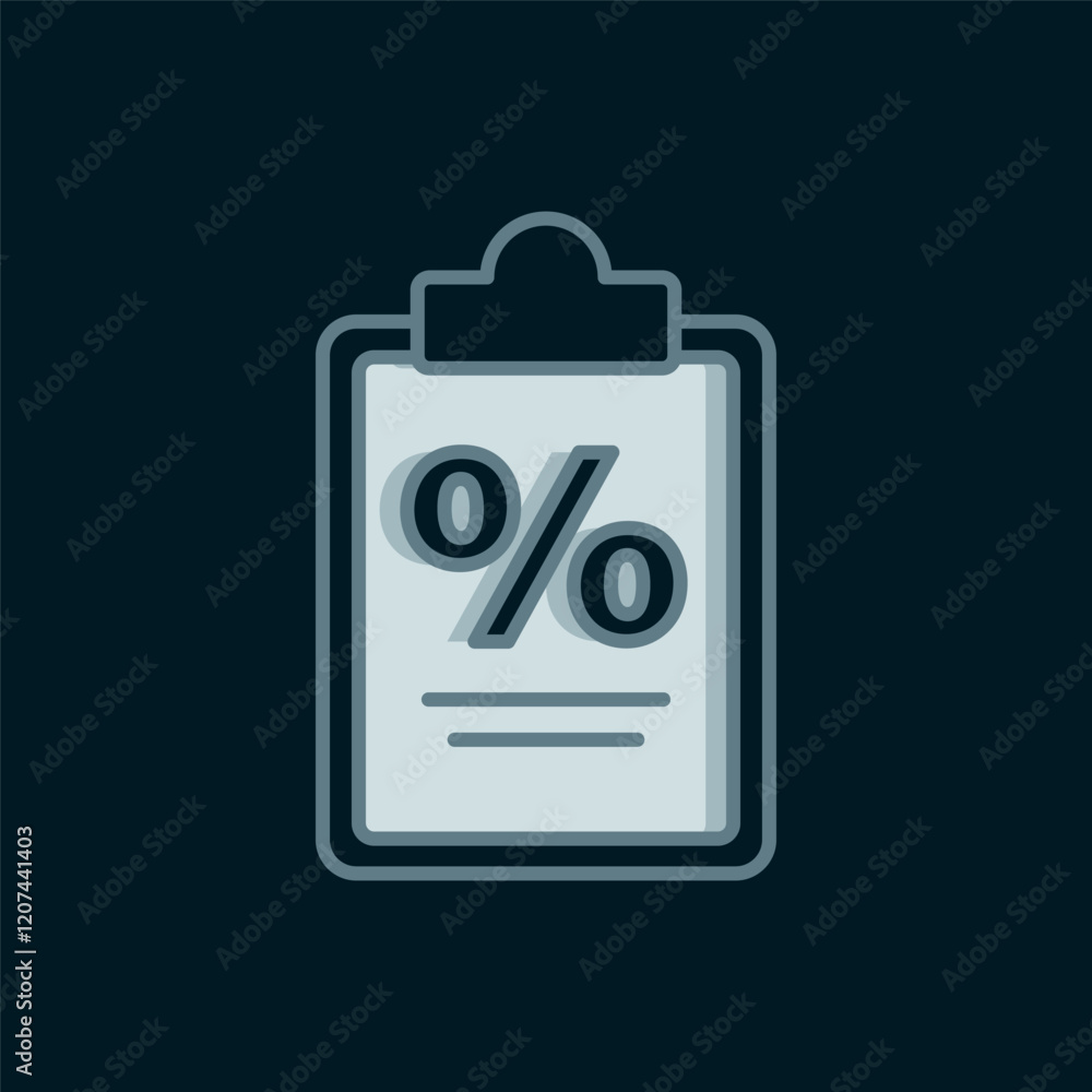 Poster line finance document icon isolated on black background. paper bank document for invoice or bill con