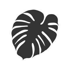 Monstera silhouette, philodendron leaf, isolated on white background. Vector illustration © MarhaRyta