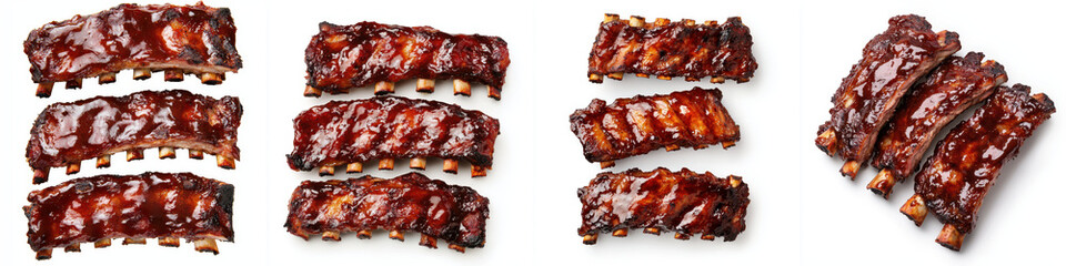Delicious barbecue ribs glazed with rich sauce, perfect for grilling