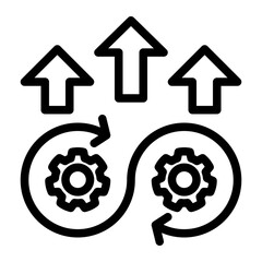 Continuous Improvement Icon Outline Style