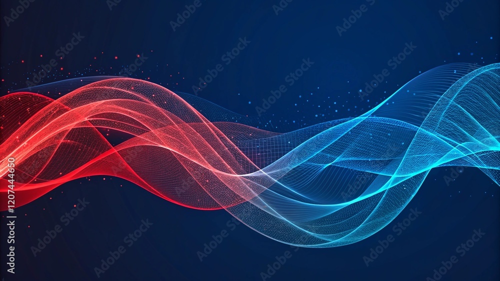 Aufkleber Dotted wave background. Halftone abstract vector gradient. Particle flow fade. Textured fluid effect. Dynamic design with points. Abstract dots wallpaper with fading particles and motion pattern