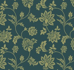Fototapeta premium Colorful wedding card design, paisley floral pattern , India 