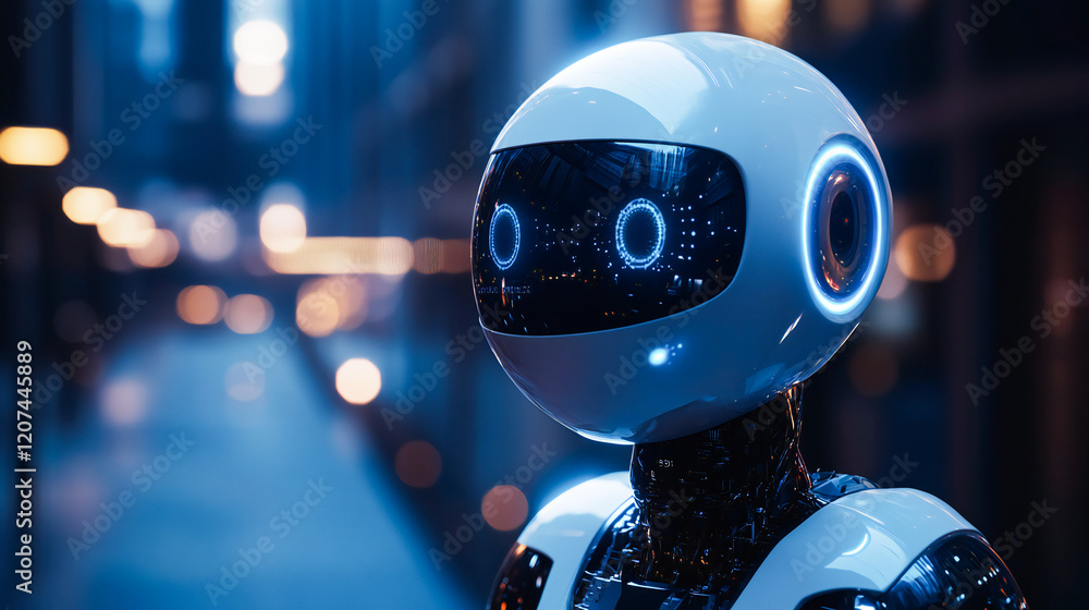 Aufkleber chat bot, virtual online assistant robot powered by ai. chatbot to answer customer's questions on we