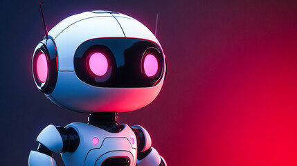 Chat bot, virtual online assistant robot powered by AI. Chatbot to answer customer's questions on website, help and assistance